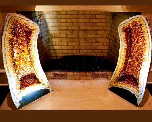 Citrine Geode Cluster Arches with White Quartz Inside 320 lbs each