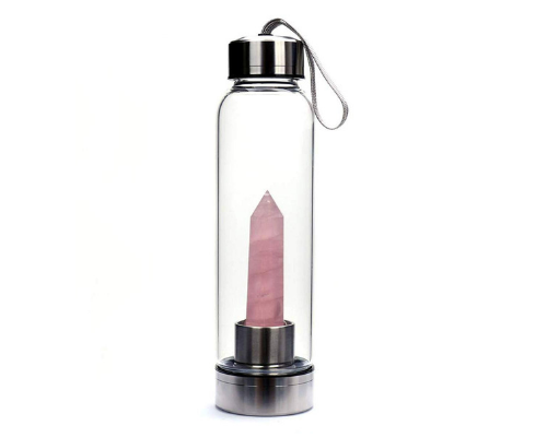 Crystal Water Bottle - Rose Quartz