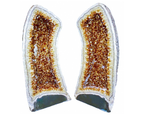 Citrine Geode Cluster Arches with White Quartz Inside 320 lbs each