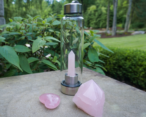 Crystal Water Bottle - Rose Quartz
